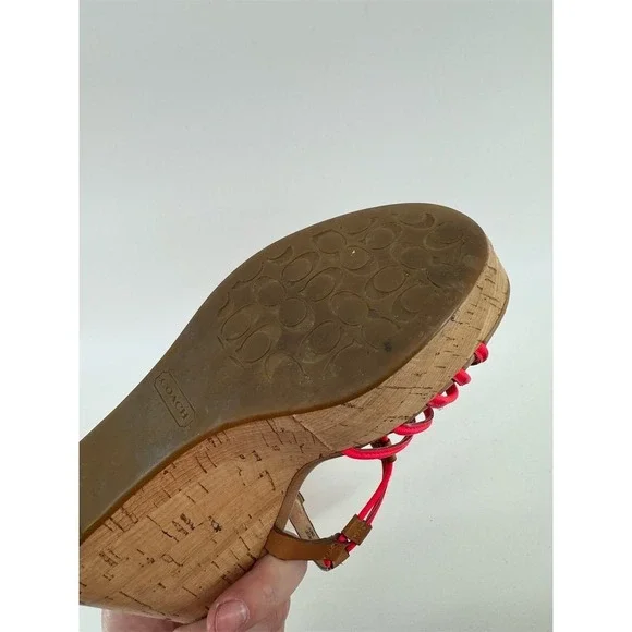 Coach Georgiana Women's Wedge Sandals Size 7 Multicolor Slingback‎ - Picture 8 of 10